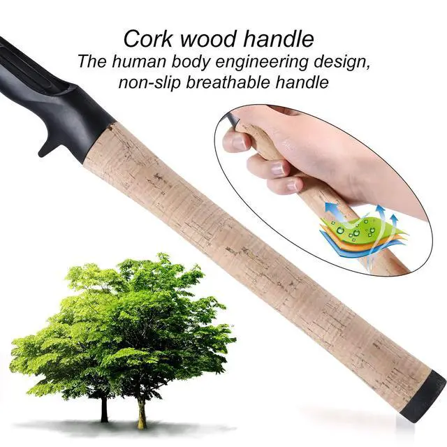 Alt view image 6 of 7 - Fishing Rods Graphite Lightweight Ultra Light Trout Rods 2 Pieces Cork Handle Crappie Spinning Fishing Rod
