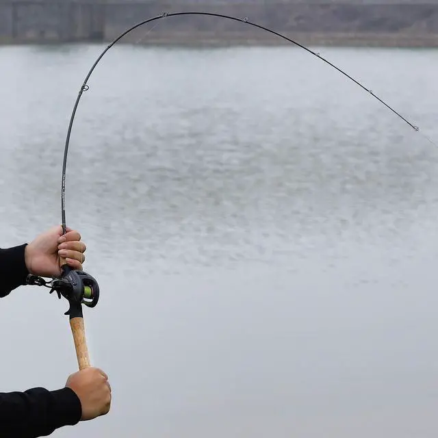 Alt view image 7 of 7 - Fishing Rods Graphite Lightweight Ultra Light Trout Rods 2 Pieces Cork Handle Crappie Spinning Fishing Rod