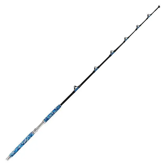 Alt view image 2 of 6 - Fishing Trolling Rod 1 Piece/2 Piece Saltwater Offshore Heavy Roller Rod Big Game Conventional Boat Camo Fishing Pole (6'/6'6",30-50lb/50-80lb/80-120lb)