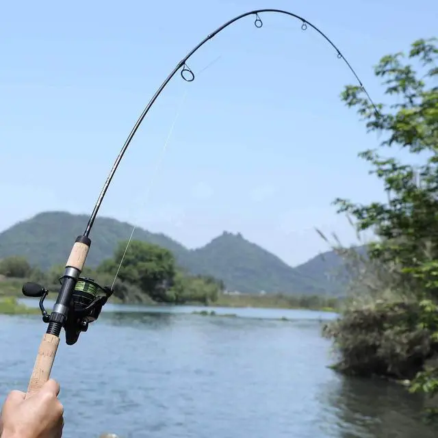Alt view image 7 of 7 - Fishing Rods Graphite Lightweight Ultra Light Trout Rods 2 Pieces Cork Handle Crappie Spinning Fishing Rod