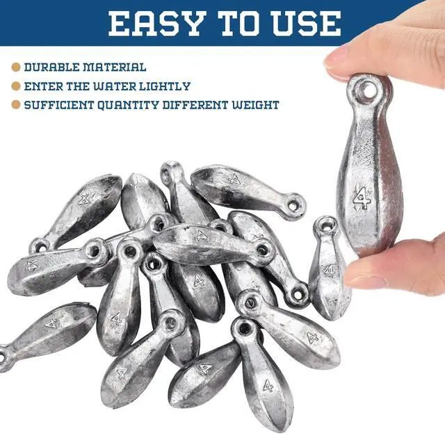 Alt view image 5 of 6 - 18 Pcs Bank Sinker Fishing Sinkers Weights Bank Weights for Ocean Saltwater Freshwater Surf Bass Catfish Fishing Casting Gear Tackle