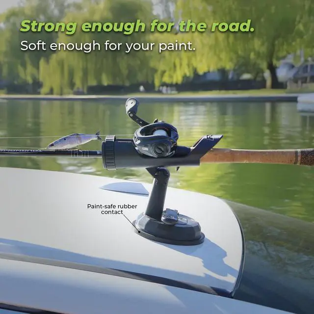 Alt view image 7 of 7 - SnapMount S - Suction Cup Fishing Rod Holder for Car - Roof Rack Mount for SUV, Cars & Trucks - Fishing Pole & Fly Rod Holder for Car