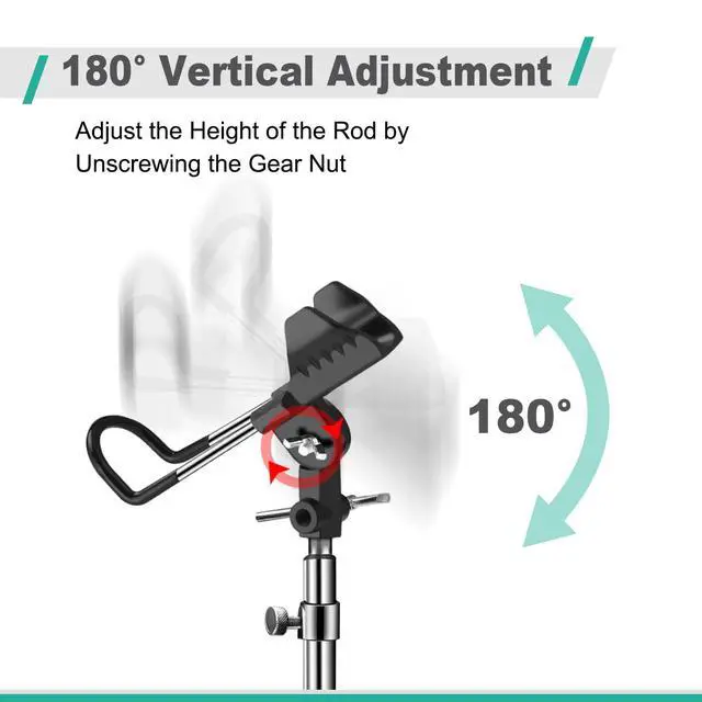 Alt view image 5 of 7 - 2/4 Pack Fishing Rod Holders, 360 Degree Adjustable Fishing Rod Holders for Bank Fising, Height Adjustable 25-36.6 Inch Multifunctional Stainless Steel Beach Fishing Rod Holder Fishing Gifts for Men