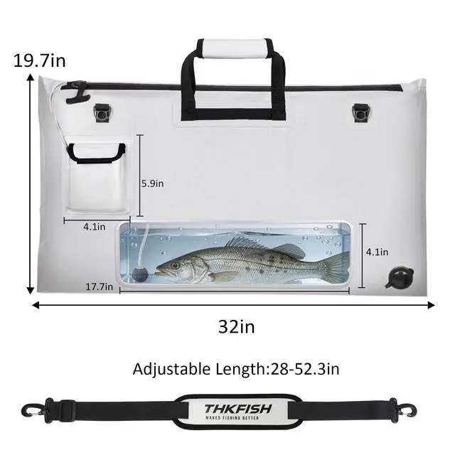 Alt view image 5 of 7 - Fish Tournament Weigh in Bag for Bass Fishing with Leakproof Zipper | Heavy Duty Live Fish Bags for Caught Fish with Waterproof Zipper and Mesh Liner,Puncture Resistant
