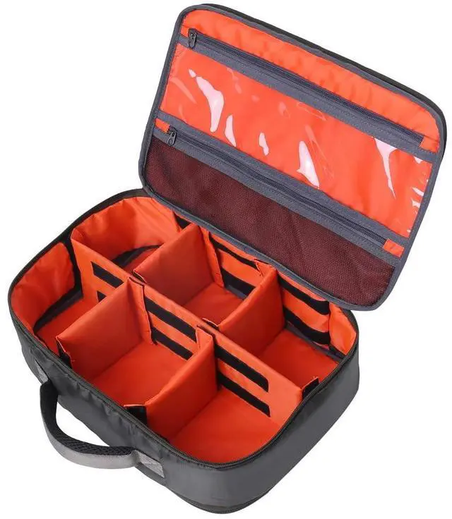 Main image of Fishing Reel Case Travel Storage Bag with Adjustable Compartments for Fly Reels, Spinning Reels, Baitcasting Reel & Fishing Gear