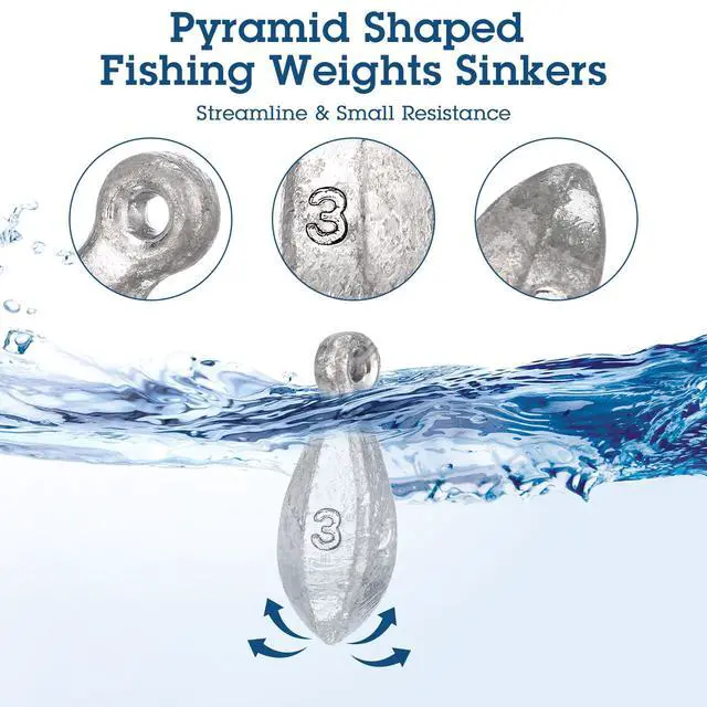 Alt view image 3 of 7 - 36 Pcs Bank Sinkers Fishing Weights Sinkers Weights for Surf Ocean Saltwater Freshwater Surf Bass Catfishing Fishing Casting Gear Tackle