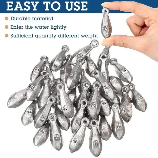 Alt view image 5 of 7 - 36 Pcs Bank Sinkers Fishing Weights Sinkers Weights for Surf Ocean Saltwater Freshwater Surf Bass Catfishing Fishing Casting Gear Tackle