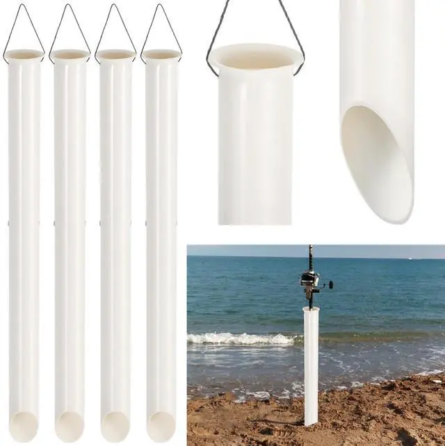 Main image of 4 Pack 27in Sand Spike PVC Tubular Sand Spike Fishing Rod Holder for Surf Fishing for Beaches, Rivers and Sandy Beaches