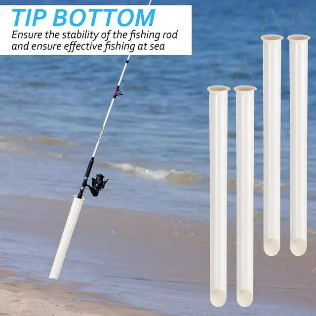 Alt view image 5 of 7 - 4 Pack 27in Sand Spike PVC Tubular Sand Spike Fishing Rod Holder for Surf Fishing for Beaches, Rivers and Sandy Beaches