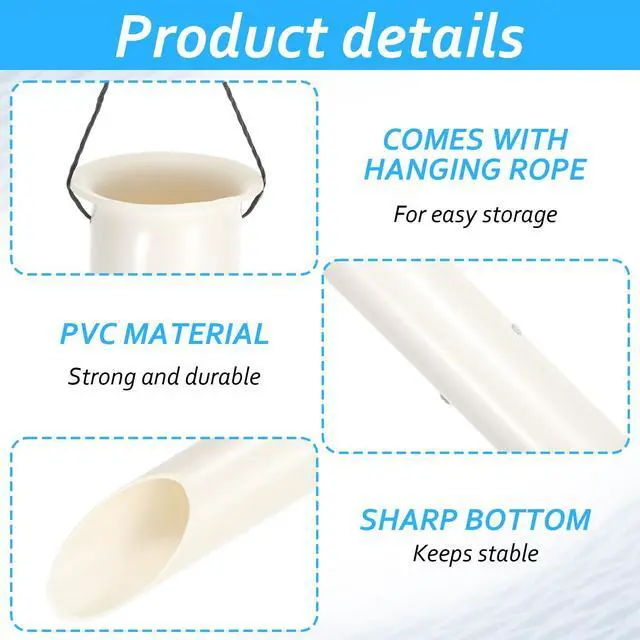 Alt view image 4 of 7 - 4 Pack 27in Sand Spike PVC Tubular Sand Spike Fishing Rod Holder for Surf Fishing for Beaches, Rivers and Sandy Beaches
