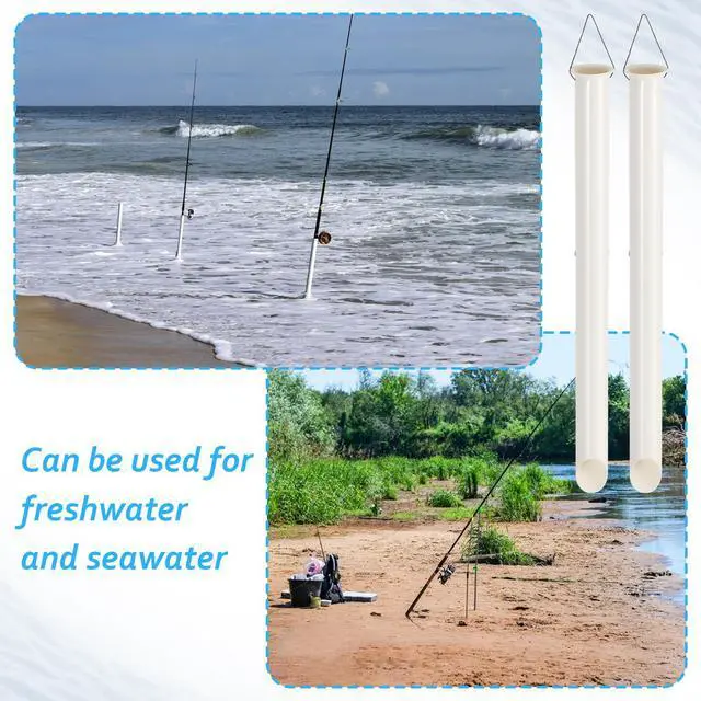 Alt view image 6 of 7 - 4 Pack 27in Sand Spike PVC Tubular Sand Spike Fishing Rod Holder for Surf Fishing for Beaches, Rivers and Sandy Beaches