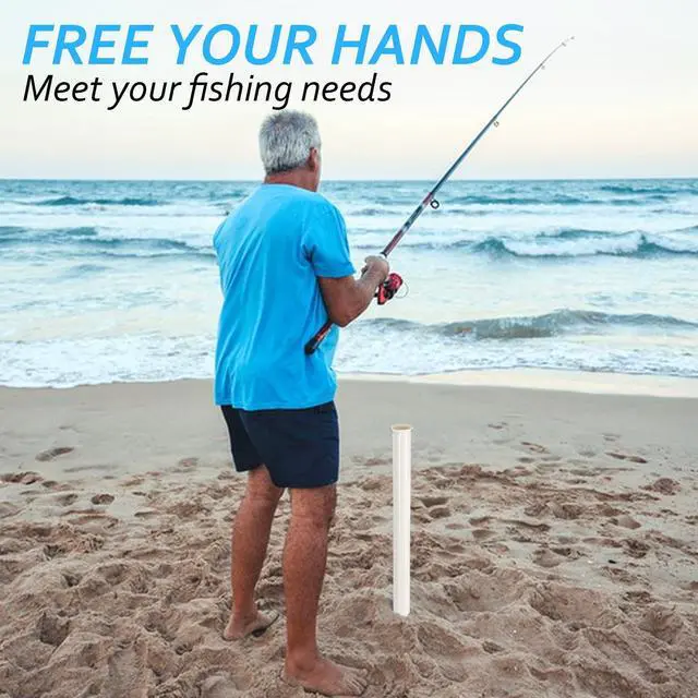 Alt view image 7 of 7 - 4 Pack 27in Sand Spike PVC Tubular Sand Spike Fishing Rod Holder for Surf Fishing for Beaches, Rivers and Sandy Beaches