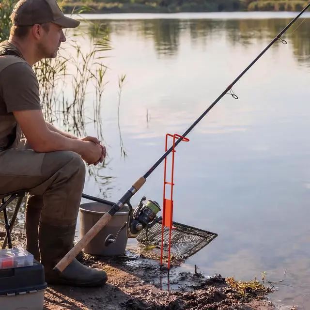 Alt view image 5 of 6 - 2 Set Blaze Bank Fishing Rod Holders Heavy Duty Steel Rod Stands for Shore Fishing