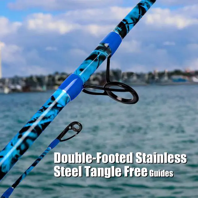 Alt view image 3 of 7 - 2-Piece Boat Conventional Fishing Rod Portable Spinning/Casting Rod Carbon Fishing Pole