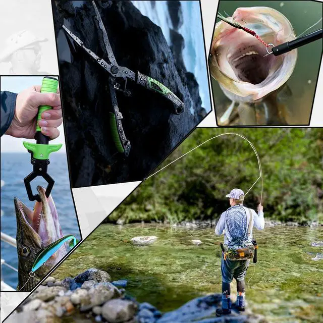 Alt view image 3 of 6 - Fishing Shoulder Bag with Tackle Boxes, Fishing Sling Tackle Bag For Fishing Gear Storage With Fishing lures, Fishing pliers, Fish Lip Gripper, Fishing Gifts for Men