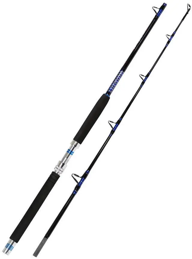 Main image of 1-Piece/ 2-Piece Saltwater Offshore Trolling Rod Big Game Rod Conventional Boat Fishing Pole