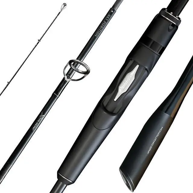 Main image of Overcast Saltwater Fishing Rod, 2 Piece M/MH, Carbon Fiber | Freshwater Spinning Rod 6'6/7'6/8'/8'6, 36T Carbon Fiber, Fuji O, Bass Catfish Trout Rod