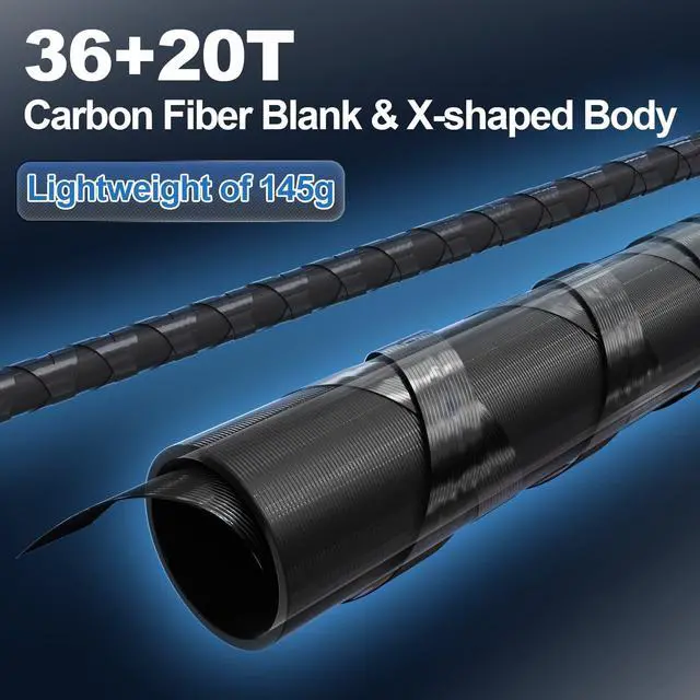 Alt view image 4 of 7 - Overcast Saltwater Fishing Rod, 2 Piece M/MH, Carbon Fiber | Freshwater Spinning Rod 6'6/7'6/8'/8'6, 36T Carbon Fiber, Fuji O, Bass Catfish Trout Rod