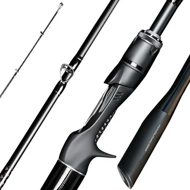 Main image of Overcast Saltwater Fishing Rod, 2 Piece M/MH, Carbon Fiber | Freshwater Spinning Rod 6'6/7'6/8'/8'6, 36T Carbon Fiber, Fuji O, Bass Catfish Trout Rod
