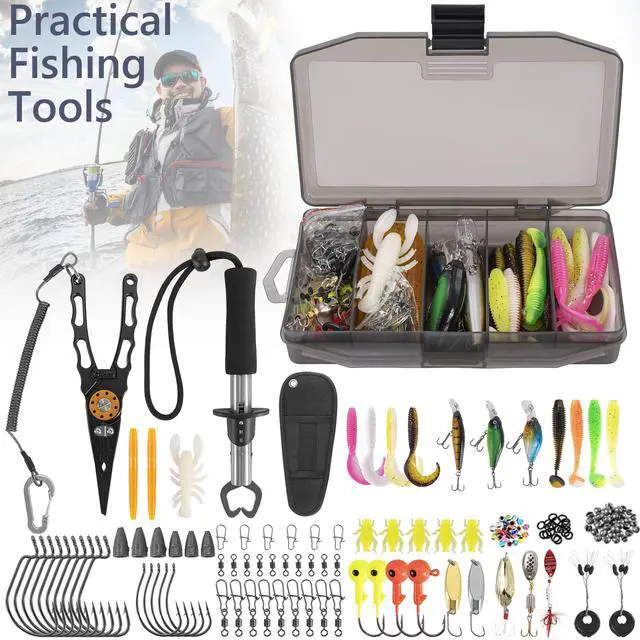 Alt view image 2 of 7 - Fishing Backpack with Tackle Boxes, Fishing Sling Tackle Backpack Bag for Fish Gear With Rod Holder, Fish Kits Gifts for Men Women with Lures, Pliers, Lip Gripper, Black Kit