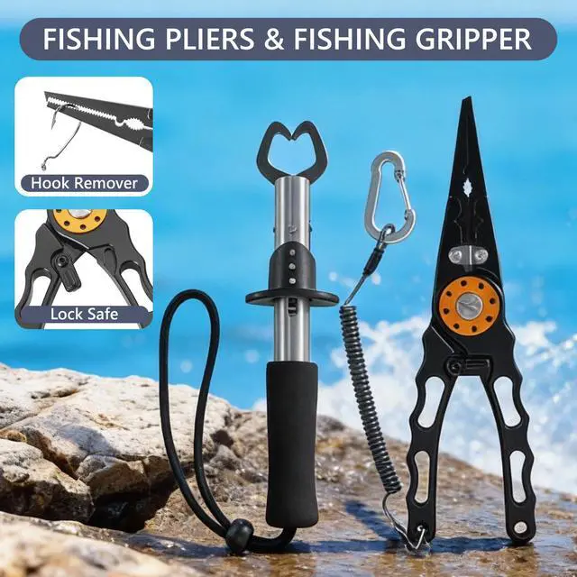 Alt view image 6 of 7 - Fishing Backpack with Tackle Boxes, Fishing Sling Tackle Backpack Bag for Fish Gear With Rod Holder, Fish Kits Gifts for Men Women with Lures, Pliers, Lip Gripper, Black Kit