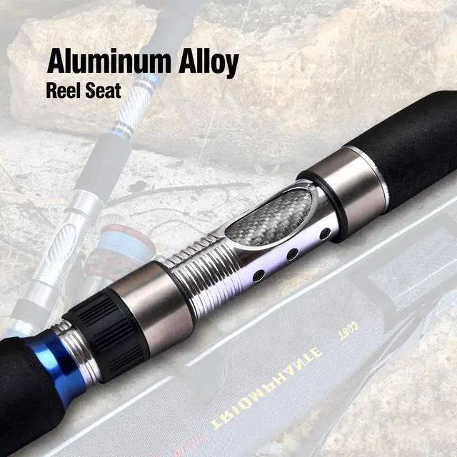 Alt view image 2 of 7 - 3-Piece Spinning Rod Heavy Spinning Fishing Rod Portable Fishing Rod Graphite Spin Rod (30-50 Pound Test)