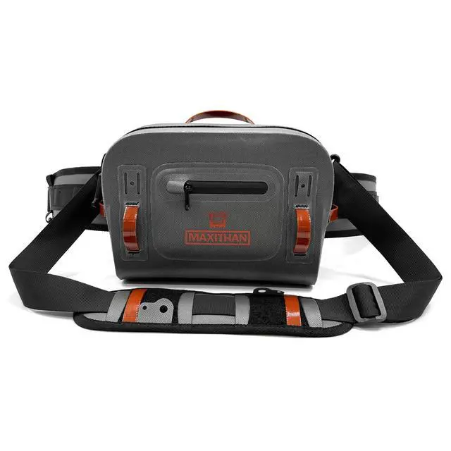 Alt view image 4 of 7 - Lehigh Crossing, Waterproof Fishing Waist Pack, Fly Fishing Fanny Pack, Submersible Lumbar Pack (Grey)