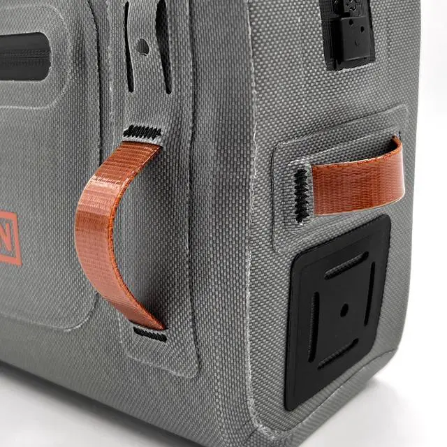 Alt view image 5 of 7 - Lehigh Crossing, Waterproof Fishing Waist Pack, Fly Fishing Fanny Pack, Submersible Lumbar Pack (Grey)