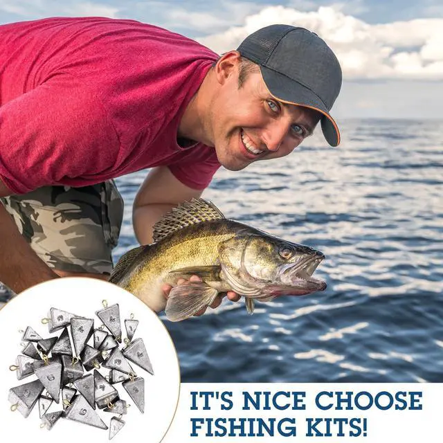 Alt view image 7 of 7 - 27 Pieces Pyramid Fishing Weights Sinkers Triangle Rig Pyramid Sinkers for Ocean Saltwater Surf Bass Catfish Fishing Weights Casting Gear Tackle Essential