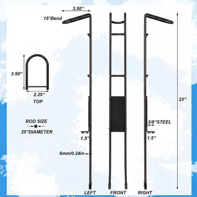 Alt view image 2 of 6 - 2 Set Blaze Bank Fishing Rod Holders Heavy Duty Steel Rod Stands for Shore Fishing