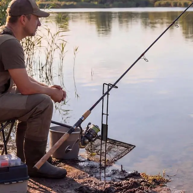 Alt view image 4 of 6 - 2 Set Blaze Bank Fishing Rod Holders Heavy Duty Steel Rod Stands for Shore Fishing