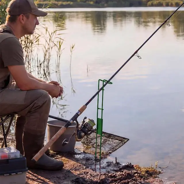 Alt view image 6 of 6 - 2 Set Blaze Bank Fishing Rod Holders Heavy Duty Steel Rod Stands for Shore Fishing