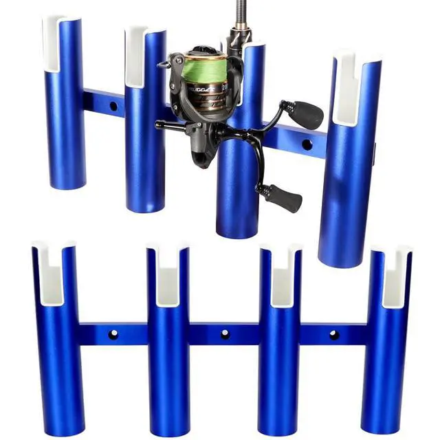 Main image of 2PCS 4-Tube Aluminum Fishing Rod Holder for Boat, Wall-Mounted Fishing Pole Roof Rod Rack, Surf Fishing Rod Holder for Truck, Boats & Yacht