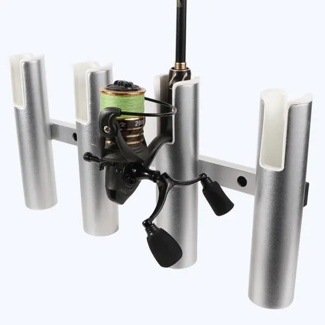Alt view image 4 of 6 - 2PCS 4-Tube Aluminum Fishing Rod Holder for Boat, Wall-Mounted Fishing Pole Roof Rod Rack, Surf Fishing Rod Holder for Truck, Boats & Yacht