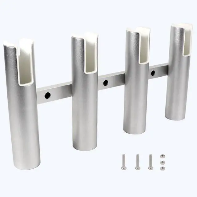 Alt view image 3 of 6 - 2PCS 4-Tube Aluminum Fishing Rod Holder for Boat, Wall-Mounted Fishing Pole Roof Rod Rack, Surf Fishing Rod Holder for Truck, Boats & Yacht