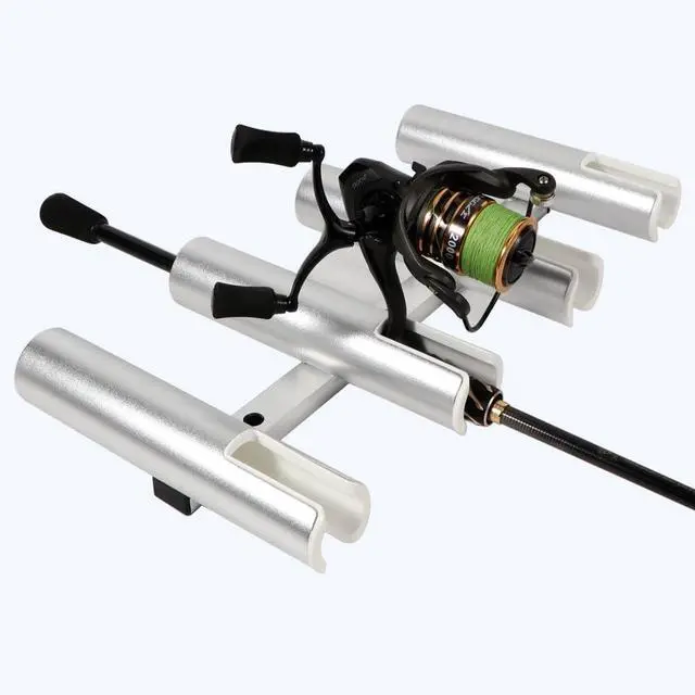 Alt view image 5 of 6 - 2PCS 4-Tube Aluminum Fishing Rod Holder for Boat, Wall-Mounted Fishing Pole Roof Rod Rack, Surf Fishing Rod Holder for Truck, Boats & Yacht