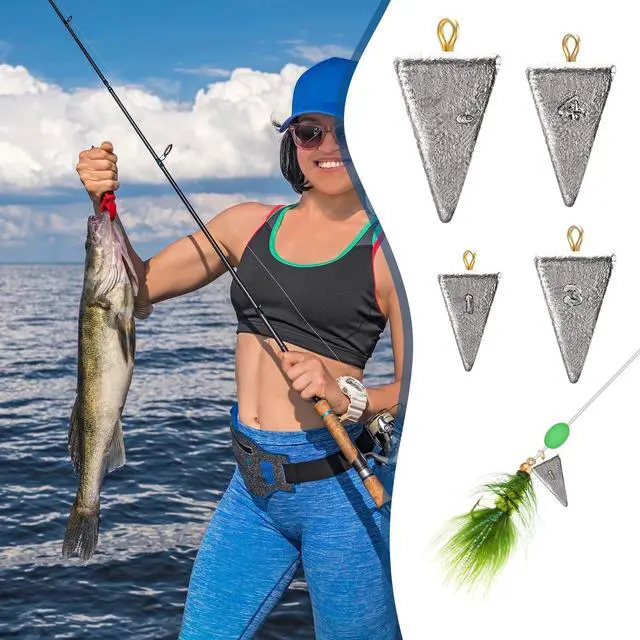 Alt view image 4 of 7 - 27 Pieces Pyramid Fishing Weights Sinkers Triangle Rig Pyramid Sinkers for Ocean Saltwater Surf Bass Catfish Fishing Weights Casting Gear Tackle Essential