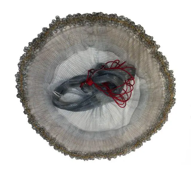 Alt view image 2 of 7 - Korea Saltwater Fishing Cast Net for Bait Trap Fish 6ft/10ft Radius Casting Nets with Heavy Chain Zinc Sinker Weights, 3/8inch Mesh Size
