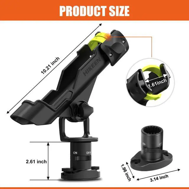 Alt view image 4 of 7 - Kayak Fishing Rod Holder, 1Pack / 2Pack | Track Mount / Deck Mount, 360 Degree Adjustable, For Fishing Boat, Fishing Pole Holder