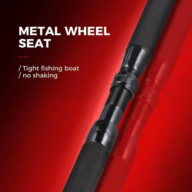 Alt view image 6 of 7 - Trolling Rod Saltwater Offshore Heavy Roller Rod Bent Butt Trolling Rod Big Game Conventional Boat Fishing Pole Heavy Duty Fishing Rod 5'6''/6'