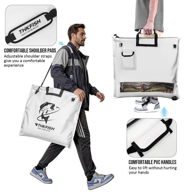 Alt view image 4 of 7 - Fish Tournament Weigh in Bag for Bass Fishing with Leakproof Zipper | Heavy Duty Live Fish Bags for Caught Fish with Waterproof Zipper and Mesh Liner,Puncture Resistant