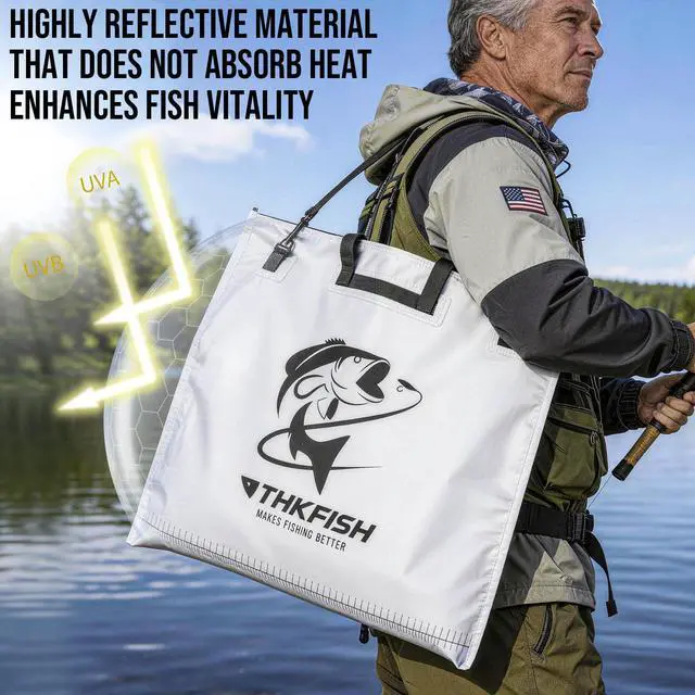 Alt view image 5 of 7 - Fish Tournament Weigh in Bag for Bass Fishing with Leakproof Zipper | Heavy Duty Live Fish Bags for Caught Fish with Waterproof Zipper and Mesh Liner,Puncture Resistant