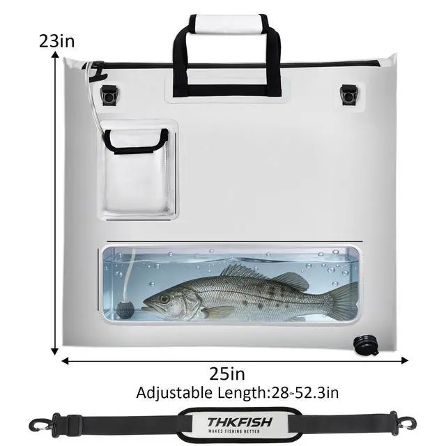 Alt view image 6 of 7 - Fish Tournament Weigh in Bag for Bass Fishing with Leakproof Zipper | Heavy Duty Live Fish Bags for Caught Fish with Waterproof Zipper and Mesh Liner,Puncture Resistant