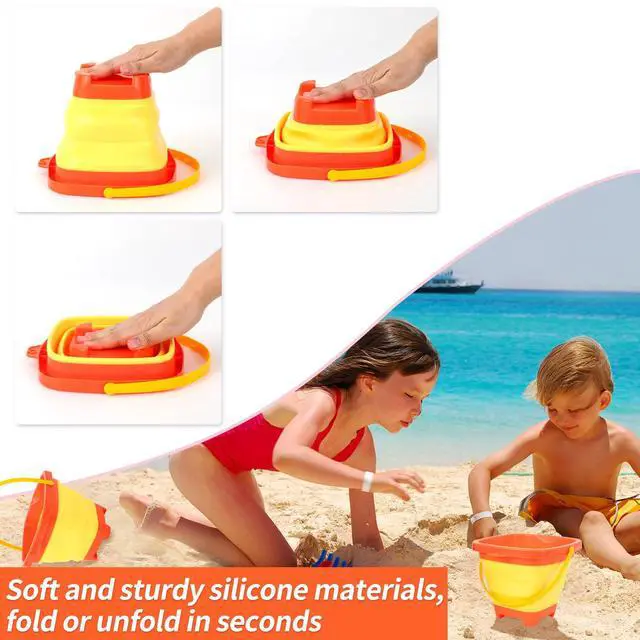 Alt view image 3 of 7 - Kids Fishing Net, 2 Pack Telescopic Landing Nets with Aluminum Pole Handle, Collapsible Bucket Sand Pail, Butterfly Net, Fishing Net for Youth, Outdoor Playing