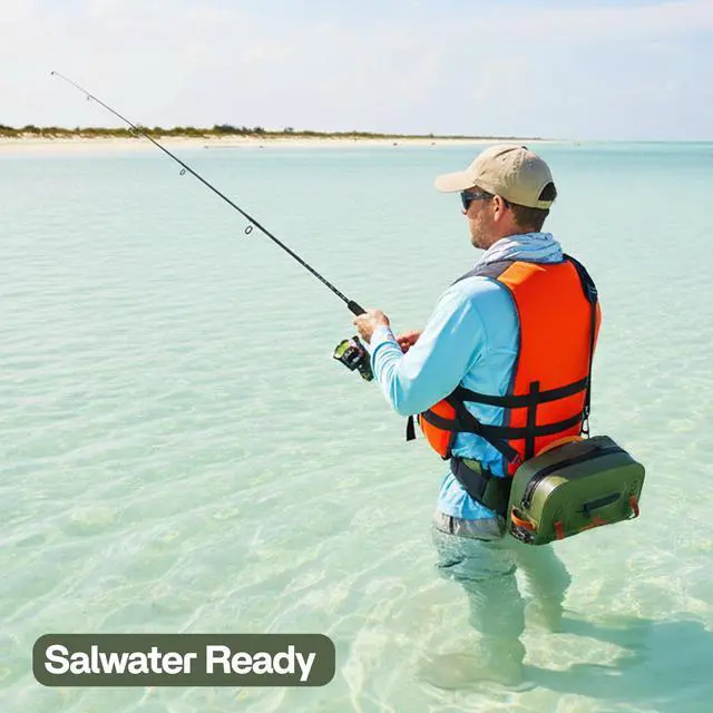 Alt view image 4 of 7 - Lehigh Crossing, Waterproof Fishing Waist Pack, Fly Fishing Fanny Pack, Submersible Lumbar Pack