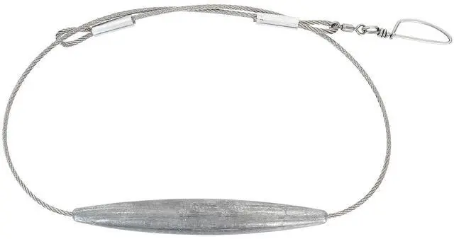 Main image of Inline Trolling Weights 1lb,2lb,3lb,4lb 1pc with 551LB Stainless Steel Wire and Small Profile Snap Swivel Saltwater Fishing Sinker