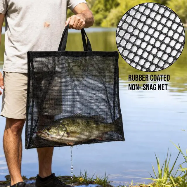 Alt view image 3 of 7 - Fish Tournament Weigh in Bag for Bass Fishing with Leakproof Zipper | Heavy Duty Live Fish Bags for Caught Fish with Waterproof Zipper and Mesh Liner,Puncture Resistant