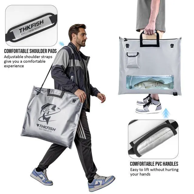 Alt view image 3 of 7 - Fish Tournament Weigh in Bag for Bass Fishing with Leakproof Zipper | Heavy Duty Live Fish Bags for Caught Fish with Waterproof Zipper and Mesh Liner,Puncture Resistant