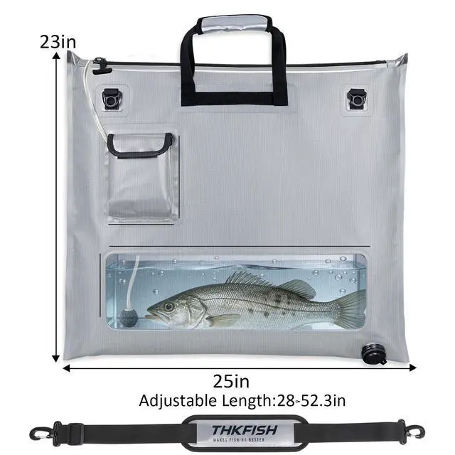 Alt view image 6 of 7 - Fish Tournament Weigh in Bag for Bass Fishing with Leakproof Zipper | Heavy Duty Live Fish Bags for Caught Fish with Waterproof Zipper and Mesh Liner,Puncture Resistant