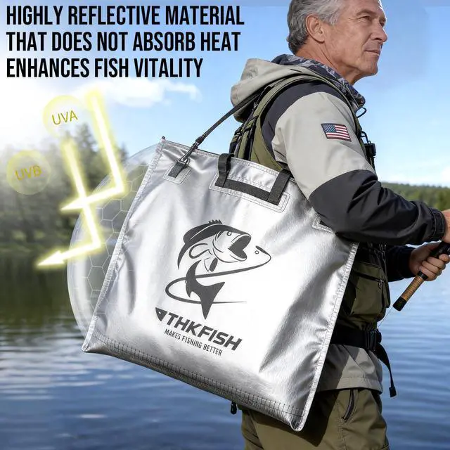 Alt view image 5 of 7 - Fish Tournament Weigh in Bag for Bass Fishing with Leakproof Zipper | Heavy Duty Live Fish Bags for Caught Fish with Waterproof Zipper and Mesh Liner,Puncture Resistant